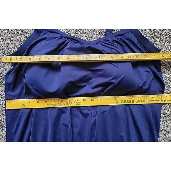 Lands' End Swim Top Navy 16 DD Reg Tankini LG Tummy Hiding Blouson Modest S606 - Picture 7 of 7